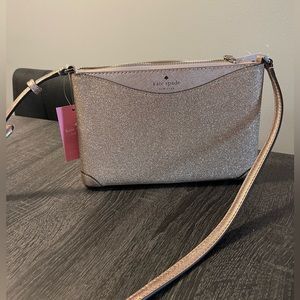 Kate Spade Champagne Tinsel Glitter Crossbody Bag Holiday Collection NWT